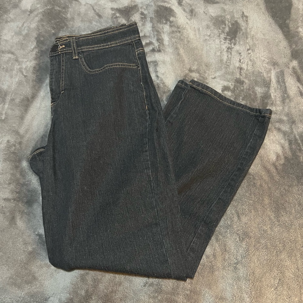 Black Denim Straight Jeans
